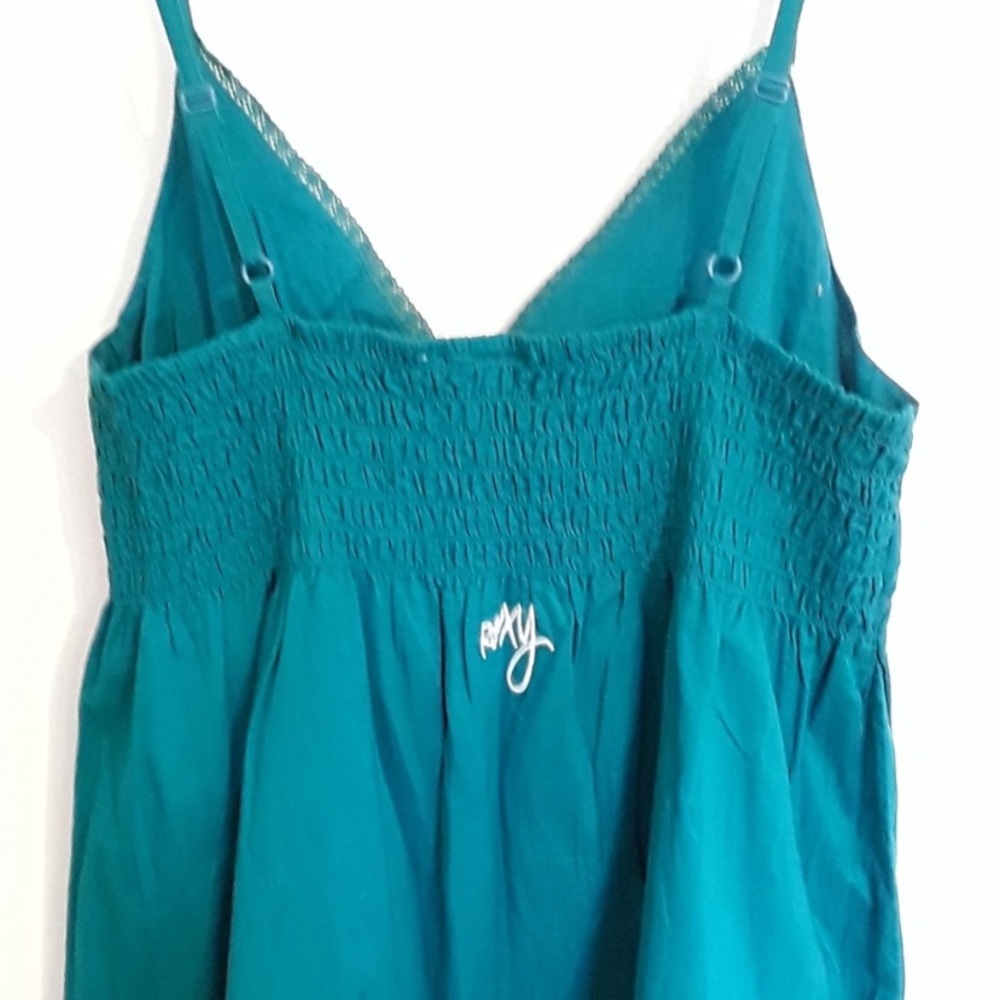 Roxy teal sundress floral embroidered M - Picture 4 of 6